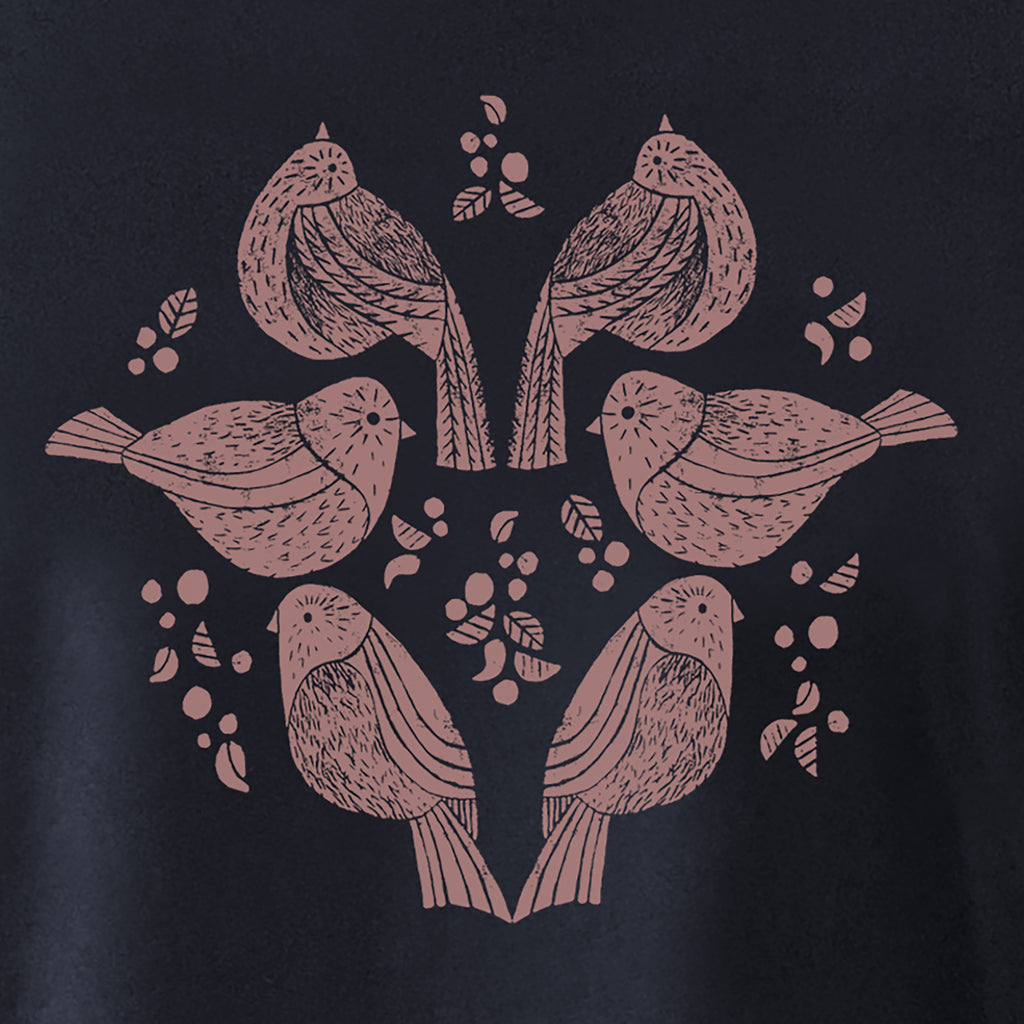 Womens T-shirt - Woodcut Birds