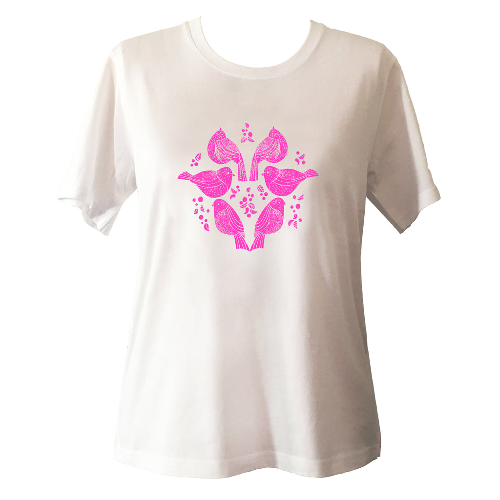 Womens T-shirt - Woodcut Birds